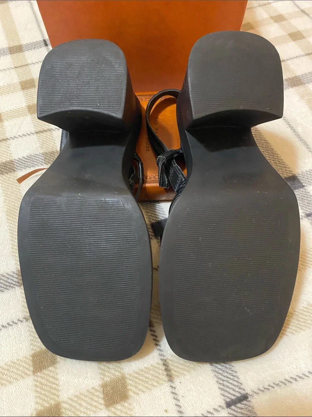 Steve Madden Black Strappy Platform Block Heel Mules